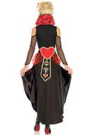 Röda Drottningen från Alice i Underlandet, maskeradklänning med cold shoulder och stående krage